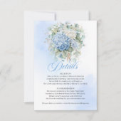 Sophisticated Blue Flowers Eucalyptus details card 出欠カード (正面)