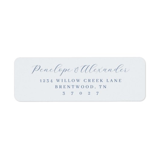 Sophisticated Blue Gray Calligraphy ラベル (正面)