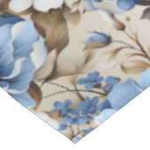 Sophisticated Blue Ivory Floral Luxury Tablecloth テーブルクロス (アングル)