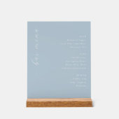 Sophisticated Blue Minimalist Bar Menu アクリルサイン (正面)