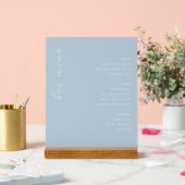 Sophisticated Blue Minimalist Bar Menu アクリルサイン (ウェディング)