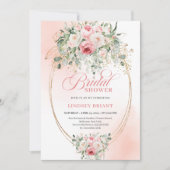 Sophisticated Blush Gold Bridal Shower Invitation 招待状 (正面)