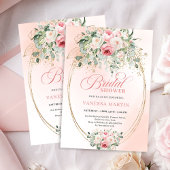 Sophisticated Blush Gold Bridal Shower Invitation 招待状