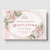 Sophisticated Blush Pink Floral Eucalyptus Guest  ゲストブック (正面)