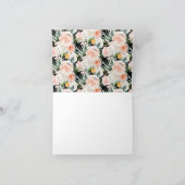 Sophisticated Blush & Pink Flower Baby Shower Than サンキューカード (内部)