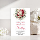 Sophisticated Bohemian Blush White Greenery Invite 招待状
