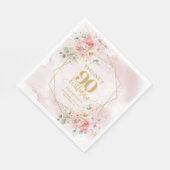 Sophisticated boho blush pink floral 90th birthday スタンダードランチョンナプキン (角)