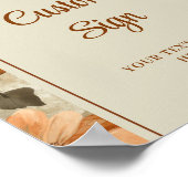 Sophisticated Boho Copper Ivory Sage Floral Custom ポスター (角)