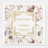 Sophisticated boho dusty pink gold paper napkins (正面)