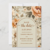 Sophisticated Boho Neutral Beige Sage Save Date 招待状 (正面)