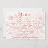 Sophisticated Botanical Red Frame Photo Naming 招待状 (裏面)