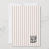 Sophisticated Bow Baby Shower Invite Neutral Strip 招待状 (裏面)
