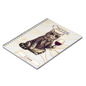 Sophisticated Cat Wine Lover Notebook ノートブック (左側)