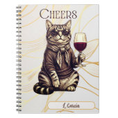 Sophisticated Cat Wine Lover Notebook ノートブック (正面)