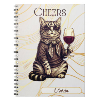 Sophisticated Cat Wine Lover Notebook ノートブック