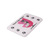 Sophisticated Cats in Pink Chair Diamonds Dots バスマット (アングル)