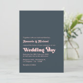 Sophisticated Charcoal & Blush Typography Wedding 招待状 (スタンド正面)
