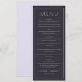 Sophisticated Charcoal Formal Menu メニュー (正面/裏面)