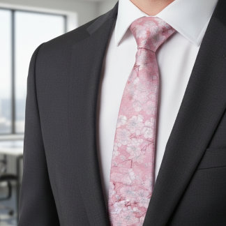 Sophisticated Cherry Blossom Floral  ネクタイ