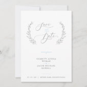 Sophisticated Classic Botanical Blue Grey Wedding (正面)