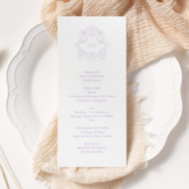 Sophisticated Classic Script Lavender Wedding プログラム