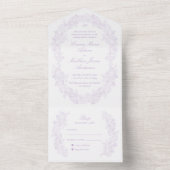 Sophisticated Classic Script Purple Wedding オールインワン招待状 (内側)