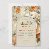 Sophisticated Copper Ivory Sage Floral Rehearsal   招待状 (正面)