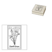Sophisticated Customized Floral Bookplate ラバースタンプ (押印)