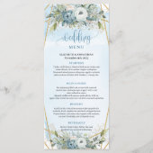 Sophisticated Dusty Blue Eucalyptus Wedding Menu メニュー (正面)