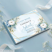 Sophisticated Dusty Blue White Peonies Sweet 16th ゲストブック