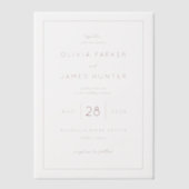 Sophisticated Dusty Rose Minimalist ベラム紙招待状 (正面)