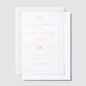 Sophisticated Dusty Rose Minimalist ベラム紙招待状 (オフセット)