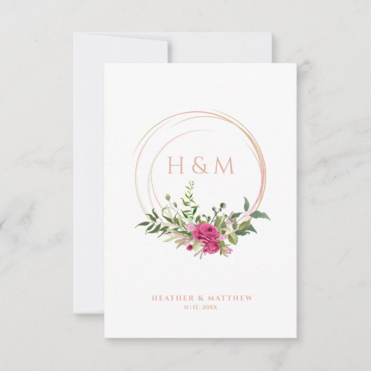 Sophisticated Elegant Pink Floral Wedding Garland (正面)