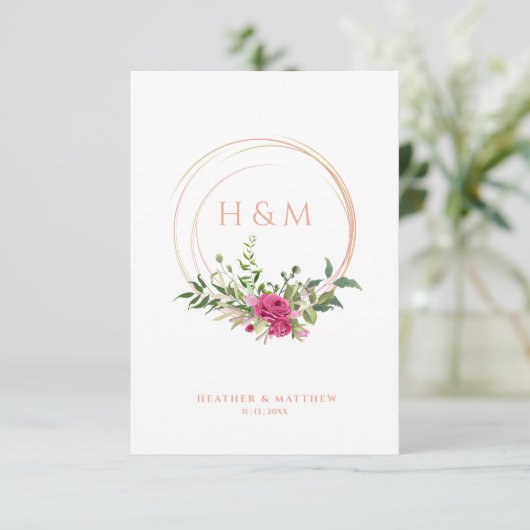 Sophisticated Elegant Pink Floral Wedding Garland (スタンド正面)