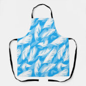 Sophisticated Feather Design On A Bright Blue エプロン (正面)