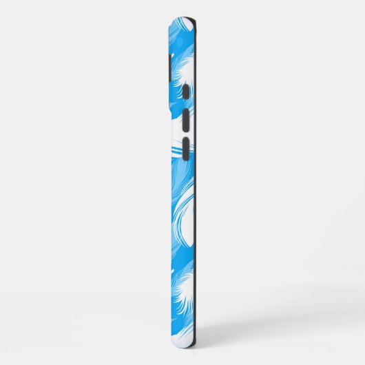 Sophisticated Feather Design On A Bright Blue  iPhoneケース (左側面)