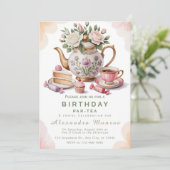 Sophisticated Floral Afternoon Tea 招待状 (スタンド正面)