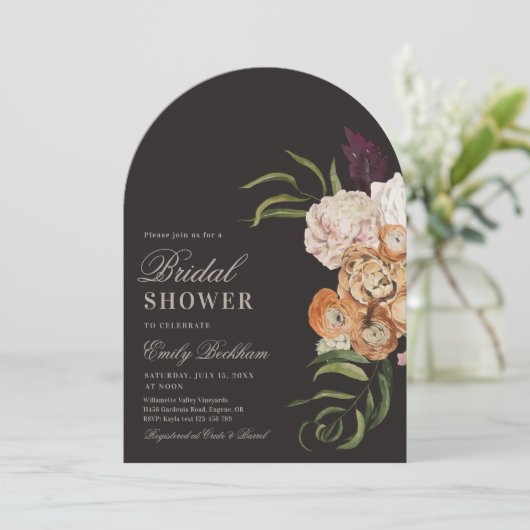 Sophisticated Floral Arch Bridal Shower Invitation 招待状 (スタンド正面)