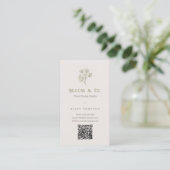 Sophisticated Floral Beige Elegant Minimal Card 名刺 (スタンド正面)