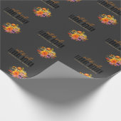 Sophisticated Floral Design Black Orange Flowers  ラッピングペーパー (角)