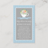 Sophisticated Floral Teacup Baby Shower Tea Party  エンクロージャーカード (正面)