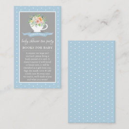 Sophisticated Floral Teacup Baby Shower Tea Party エンクロージャーカード