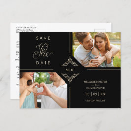 Sophisticated Flourish Wedding Initials Ornamental 案内ポストカード