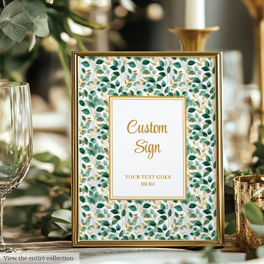 Sophisticated Forest Green Gold Foliage Wedding  ポスター