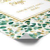 Sophisticated Forest Green Gold Foliage Wedding  ポスター (角)
