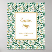 Sophisticated Forest Green Gold Foliage Wedding  ポスター (正面)