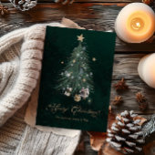 Sophisticated Gold Foil Christmas Tree シーズンカード