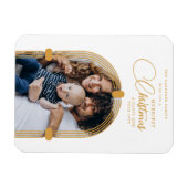 Sophisticated Golden Arch Photo Merriest Christmas マグネット (横)