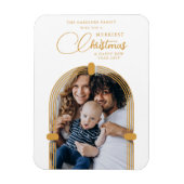 Sophisticated Golden Arch Photo Merriest Christmas マグネット (縦)