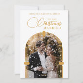 Sophisticated Golden Dome Photo First Christmas シーズンカード (正面)